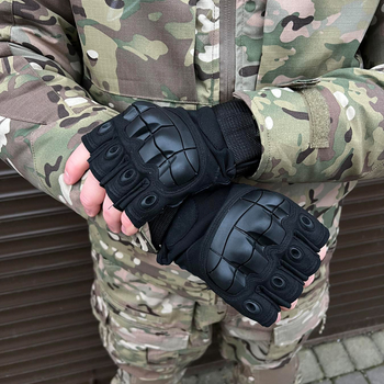 Плотные беспалые Перчатки Oakley Pro с защитными накладками черные размер L