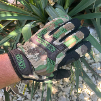 Плотные перчатки Mechanix M-pact с резиновыми накладками и технологией сенсорного экрана мультикам размер M