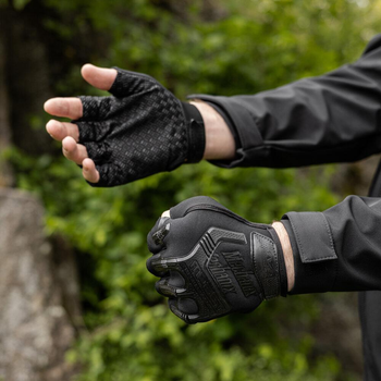 Плотные беспалые Перчатки Mechanix с защитными резиновыми накладками черные размер универсальный