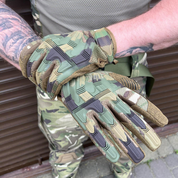 Защитные сенсорные перчатки с резиновыми накладками и антискользящим покрытием мультикам размер L