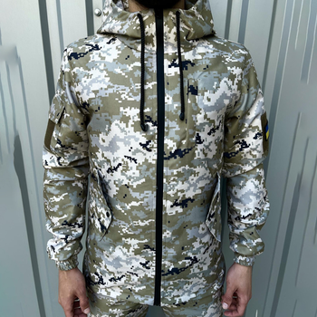 Легка Чоловіча Куртка світлий піксель / Подовжена Вітровка розмір XL