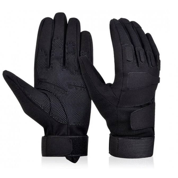 Перчатки с нейлоновыми накладками и защитными вставками черные размер L