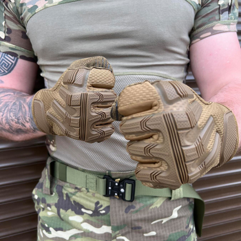 Защитные сенсорные перчатки с резиновыми накладками и антискользящим покрытием койот размер XL