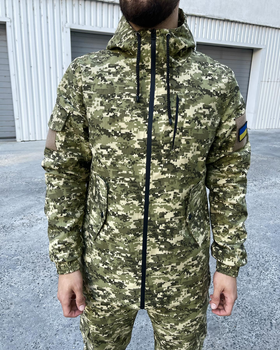 Мужская удлиненная куртка Terra с капюшоном темный пиксель размер 3XL
