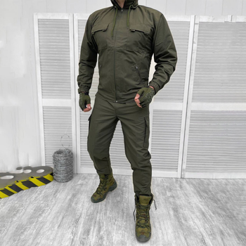 Летний мужской Костюм NAC Куртка с капюшоном + Брюки / Форма Rip-stop олива размер L