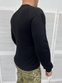Чоловічий Лонгслів з липучками під шеврони / Стильний Світшот чорний розмір XL