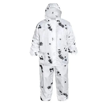 Зимний водонепроницаемый Костюм Клякса / Дождевой комплект Куртка + Брюки белый размер универсальный