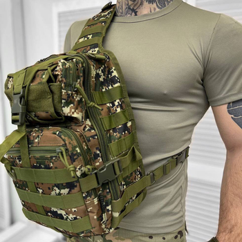 Нагрудная Сумка 20л с системой Molle / Вместительный однолямный Рюкзак Cordura 1000D пиксель олива размер