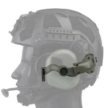 Пластиковые Адаптеры для крепления активных наушников на шлем олива 10х6 см