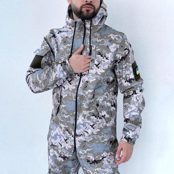Мужская утепленная куртка с капюшоном Intruder Terra Hot на флисе светлый пиксель размер XXL