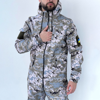 Мужская утепленная куртка с капюшоном Intruder Terra Hot на флисе светлый пиксель размер S