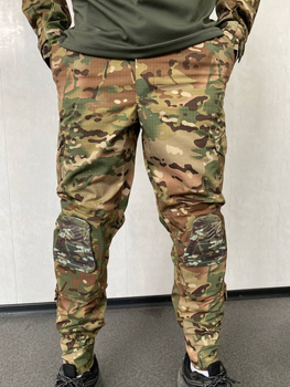 Літні штани військові мультикам із наколінниками ріп-стоп XL
