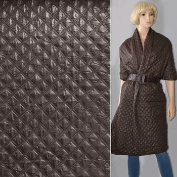 Ткань плащевая стеганая ромбы 3х3см коричневая, ш.150 (13625.001)
