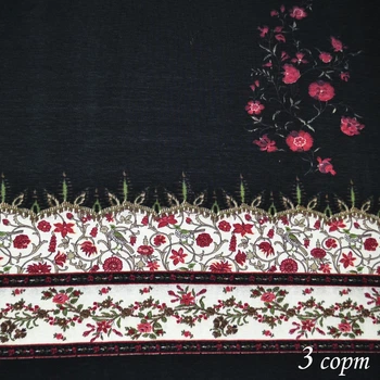 Трикотаж вискозный стрейч черный раппорт ш.151 (19752.001)