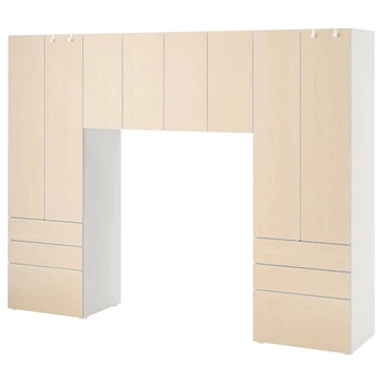 Шафа ІКЕА SMASTAD / PLATSA 240х42х181 см біла/береза (s09429021)
