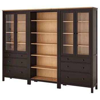Комбінація стелажів з дверцятами/шухлядами ІКЕА HEMNES 270х197 см світло-коричневий (s49336567)