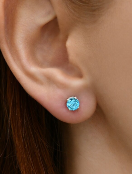 Сережки пусети зі срібла з фіанітом (АРТ. №659) Dadiverin Jewelry