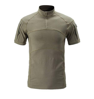 Мужской Убакс Han Wild с короткими рукавами и карманами / Прочная уставная Рубашка олива размер M