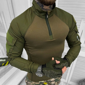 Мужской трикотажный Убакс с рукавами Рип-Стоп / Крепкая рубашка олива размер M