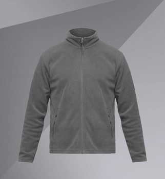Универсальная флисовая Кофта Fleece Full Zip с карманами / Плотная флиска серая размер M