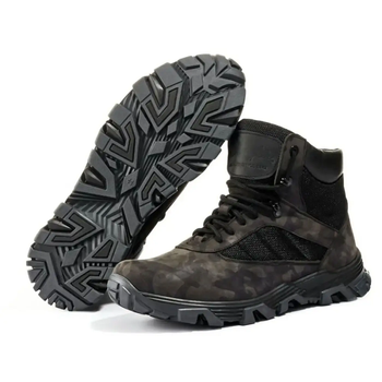 Мужские Ботинки кожаные до - 2 °C камуфляж серо-черный размер 42