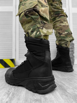 Летние Мужские Ботинки из натуральной кожи черные Легкие Бережки на резиновой подошве размер 42