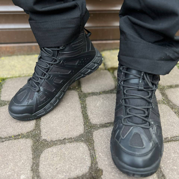 Мужские демисезонные Ботинки Call Dragon с ортопедической стелькой / Водонепроницаемые кожаные Берцы черные