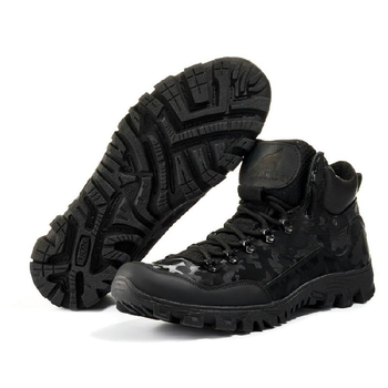 Мужские кожаные Ботинки водонепроницаемые до - 2 °C черный камуфляж размер 44