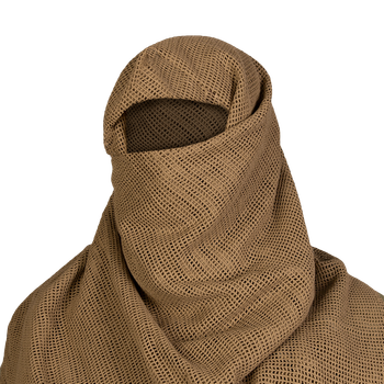 Многофункциональный маскировочный шарф - сетка CamoTec CM SFVS из прочной хлопковой ткани койот размер 200х100
