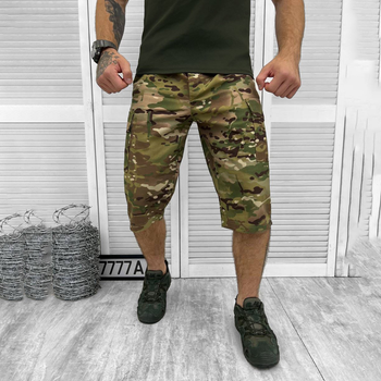 Чоловічі подовжені Шорти МТК із накладними кишенями ріп-стоп мультикам розмір 2XL