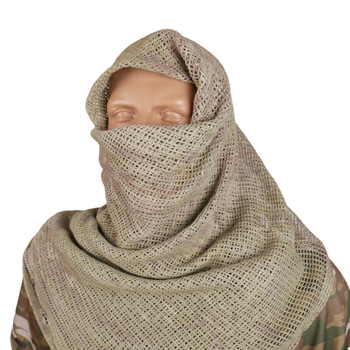 Многофункциональный маскировочный Шарф - Сетка из прочной хлопковой ткани мультикам 110х100 см