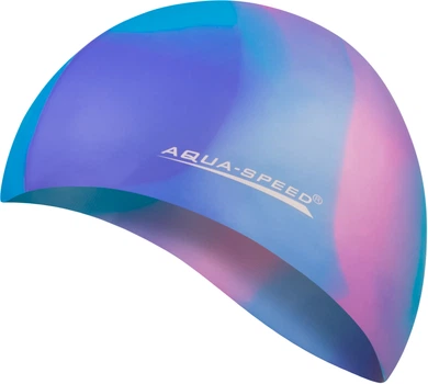 Шапка для плавания Aqua Speed мультиколор 100% силикон унисекс для бассейна шапочка для плавания