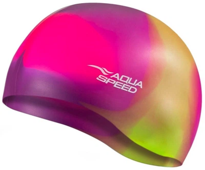 Шапка для плавания Aqua Speed мультиколор силиконовая унисекс для бассейна шапочка для водных видов спорта