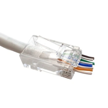 Конектори мережеві прохідного типу RJ45, 8p8c, UTP, cat.5e, WT-6086A-CAT.5E