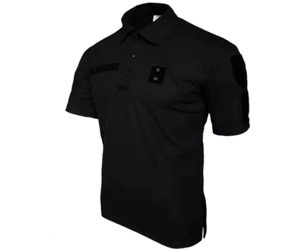 Футболка поло тактическая мужская черная футболка ПОЛО POLO полиция для мвд размер 56