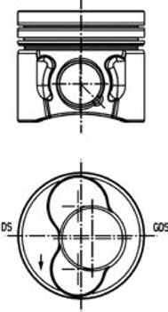 Поршень з кільцями 1.9 TDI 2001-1-2 цил. вир-во KS Kolbenschmidt (40421620)
