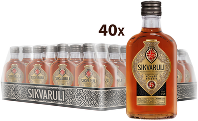 Упаковка коньяка Sikvaruli 5 лет выдержки 0.2 л 40% x 40 шт (4820189294061)
