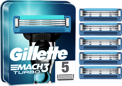 Wymiennych wkładów do golenia dla mężczyzn Gillette Mach3 Turbo 5 szt (7702018552344)