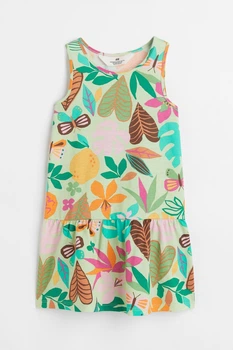 Платье светло-зеленое в растительный принт H&M 98-104см (400092788)