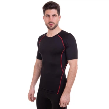Футболка компрессионная мужская Zelart Lidong Heroe 1103 размер 3XL (52-54) Black-Red