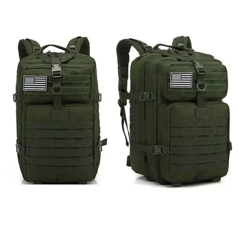 Рюкзак тактичний assault 45 L зелений з вологостійким чохлом