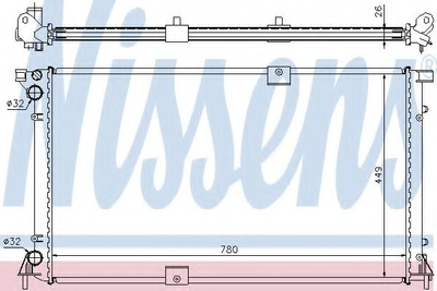 Радіатор охолодження OPEL, RENAULT вир-во Nissens Nissens (63818A)