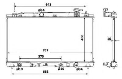Радіатор охолодження двигуна TOYOTA Camry 3.5 VVTi 06> вир-во NRF NRF (53922)