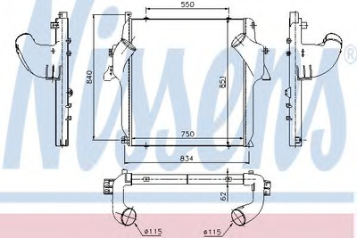 Интеркулер MB ACTROS 96- пр-во Nissens Nissens (96972)