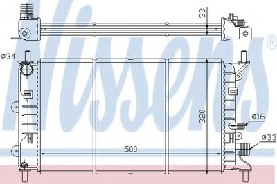 Радіатор охолодження FORD ESCORT/ORION вир-во Nissens Nissens (621621)