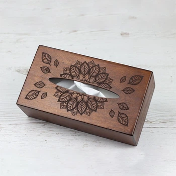 Деревянный диспенсер для косметических салфеток VANZA Flower
