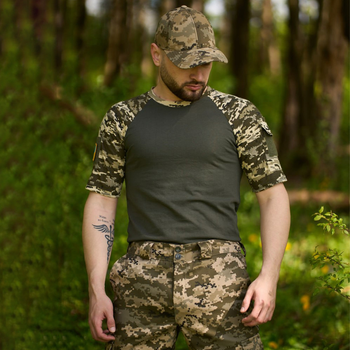 Мужская футболка Intruder Sleeve с липучками под шевроны и карманом хаки пиксель размер 2XL