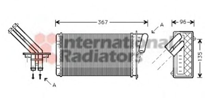 Радіатор обігрівача LAGUNA1-2 94-01 type Behr Van Wezel Van Wezel (43006203)