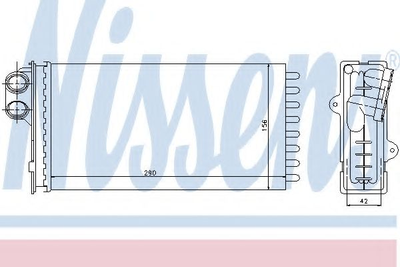 Радіатор пічки CITROEN XM 89- /PEUGEOT 605 89- вир-во Nissens Nissens (71145)