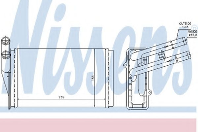 Радіатор пічки AUDI 80/90 B3 86- вир-во Nissens Nissens (70221)